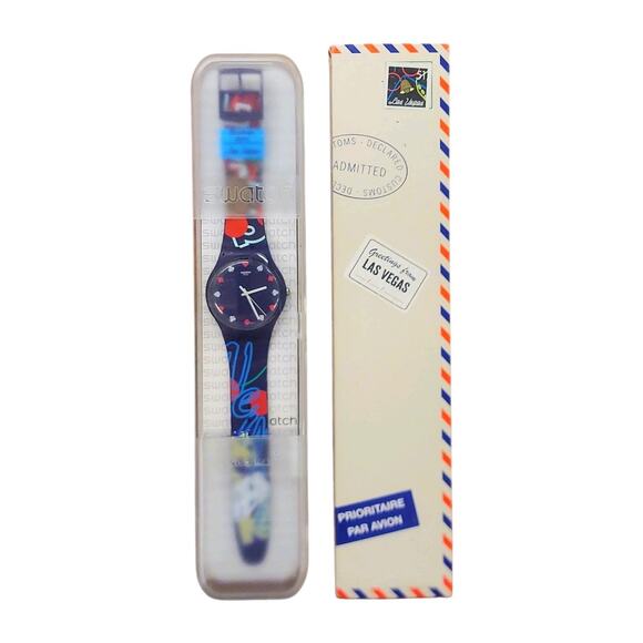 Swatch Watch What Happens In Vegas SUOZ234 2016 Limited USA Specials Destination - Picture 2 of 7